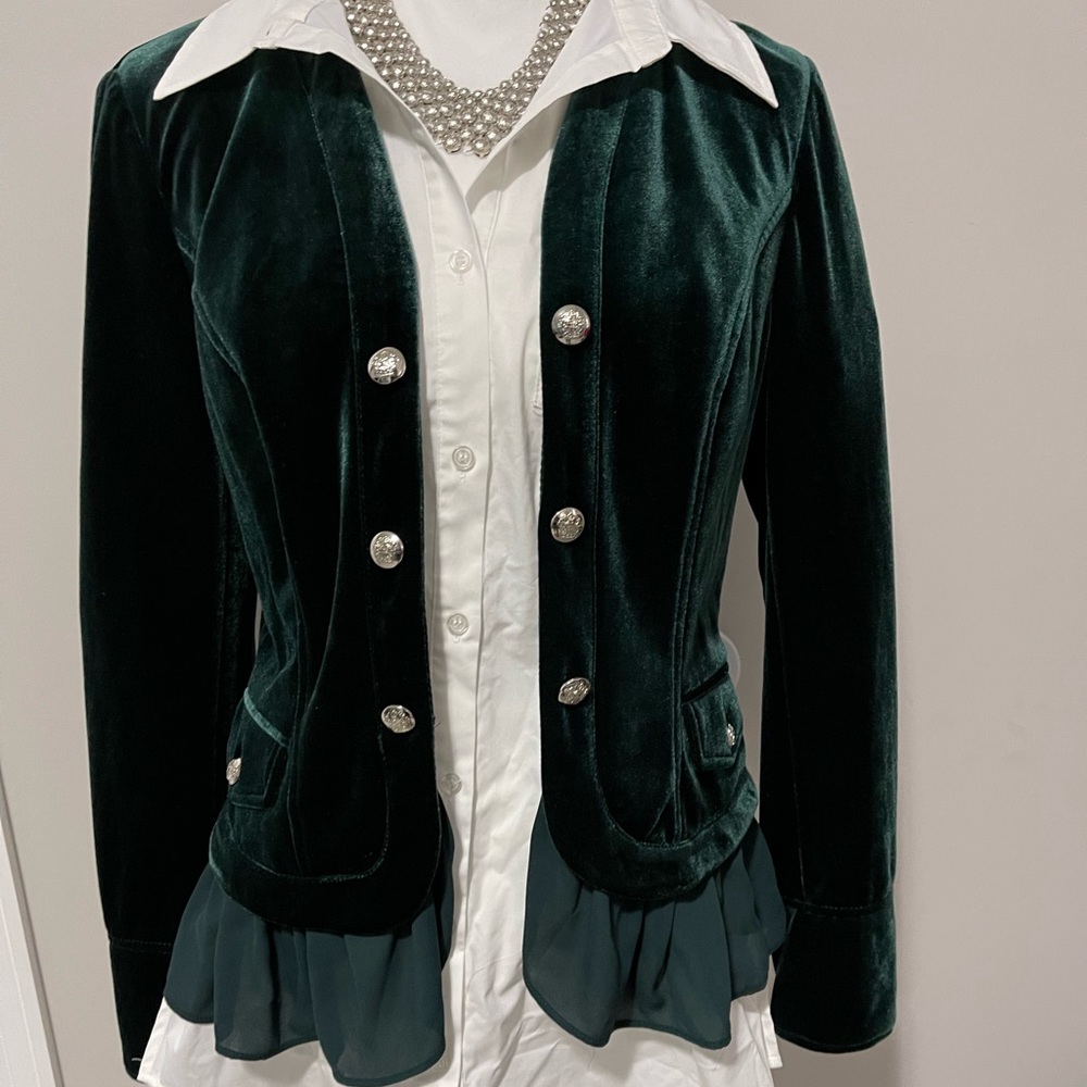INC international Concepts green velvet jacket